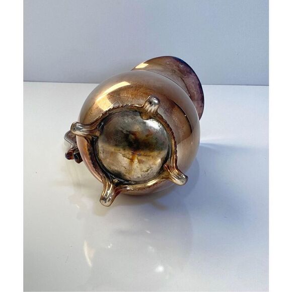 Vintage WM Rogers 817 Silver Plate Footed Water Beverage Pitcher With Ice Guard - Picture 8 of 9